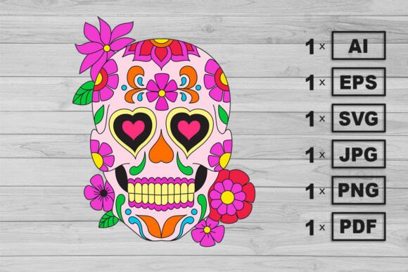 Download Sugar Skull Vector Artwork Mexican Style - Mexican Collection