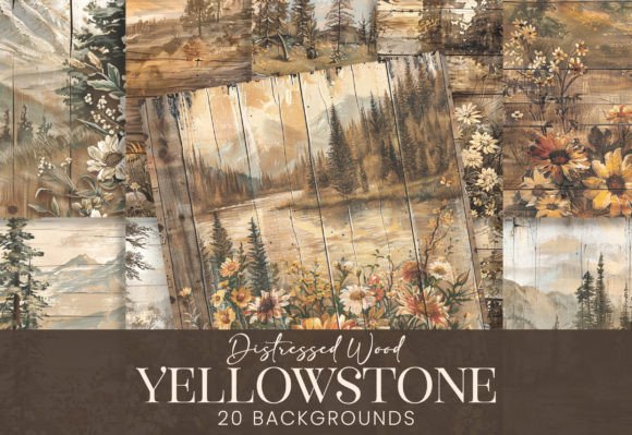 Download Yellowstone Landscape Rustic Wood Boards - Rustic Collection