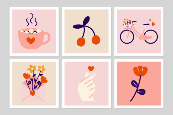Download Set Valentine's Day Cute Greeting Cards - Greeting Collection