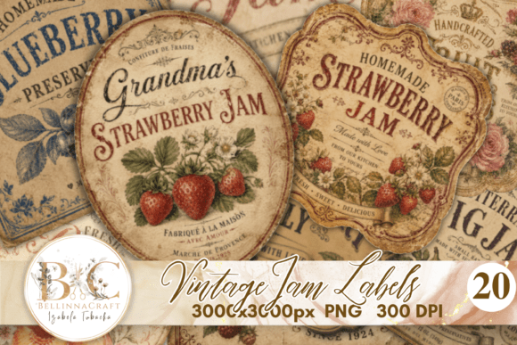 Download Vintage Jam Labels Bundle Stickers PNG - Label Collection