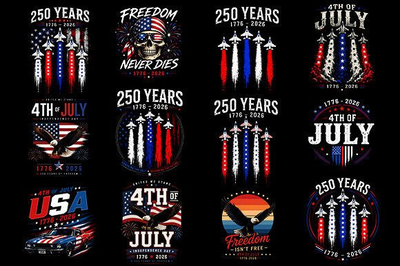 Download 14 USA 250th Anniversary PNG Bundle - Anniversary Collection