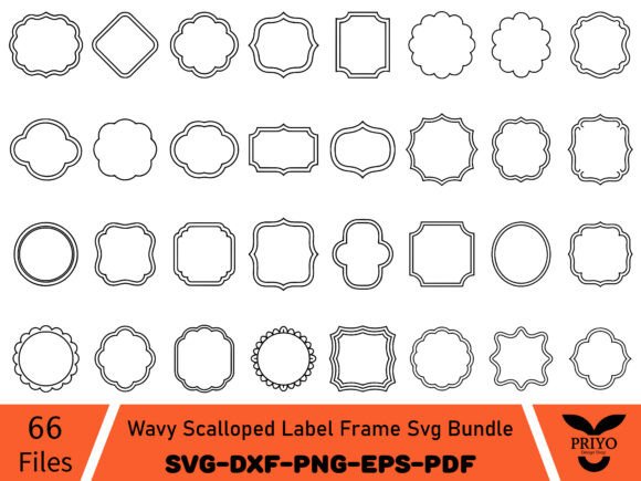 Download Wavy Scalloped Label Frame Svg Bundle - Label Collection