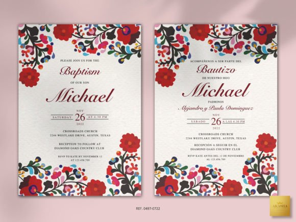 Download Mexican Baptism Invitation Template - Mexican Collection