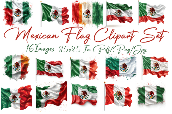Download Mexican Flag Clipart Set - Mexican Collection
