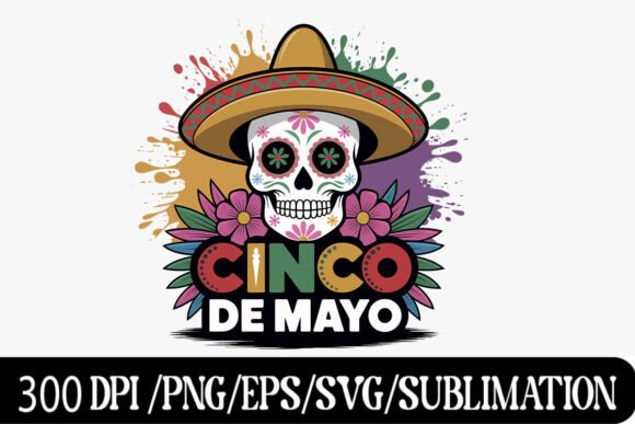 Download Colorful Mexican Fiesta Skull Design, - Mexican Collection