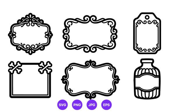 Download Ornate Frame Label Vector Set - Label Collection