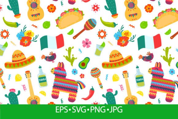 Download Mexican Elements Seamless Pattern. - Mexican Collection