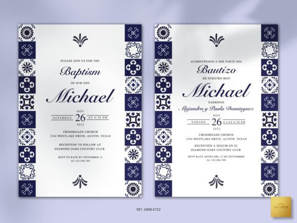 Download Mexican Baptism Invitation Template - Mexican Collection