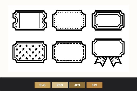 Download Ornate Ticket Label Frame Vector Icons - Label Collection