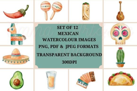 Download Mexican Watercolor Clipart - Mexican Collection