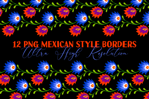 Download Mexican Style Floral Border PNG Clipart - Mexican Collection