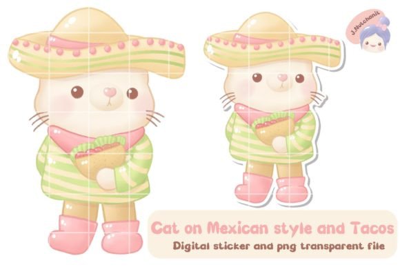 Download Cat on Mexican Style and Tacos - Mexican Collection